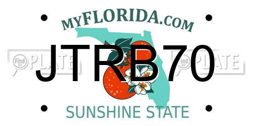 JTRB70 Florida License Plate