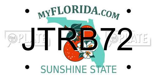 JTRB72 Florida License Plate