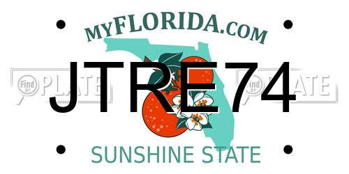 JTRE74 Florida License Plate