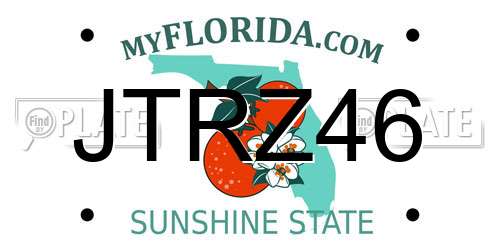 JTRZ46 Florida License Plate