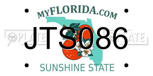 JTS086 Florida License Plate