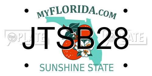 JTSB28 Florida License Plate