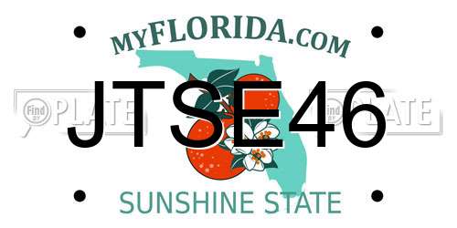JTSE46 Florida License Plate