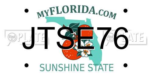JTSE76 Florida License Plate