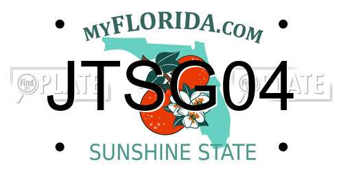 JTSG04 Florida License Plate