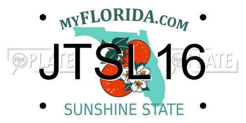 JTSL16 Florida License Plate
