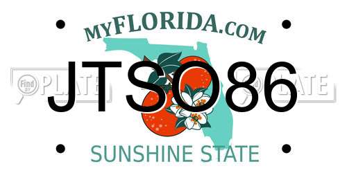 JTSO86 Florida License Plate