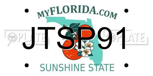 JTSP91 Florida License Plate