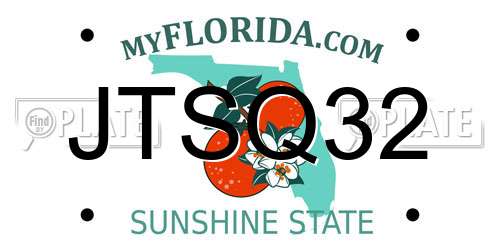 JTSQ32 Florida License Plate
