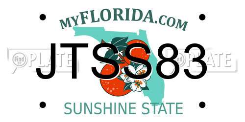 JTSS83 Florida License Plate
