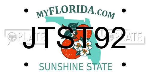 JTST92 Florida License Plate