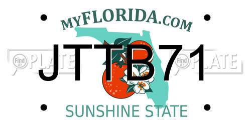 JTTB71 Florida License Plate