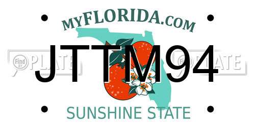 JTTM94 Florida License Plate