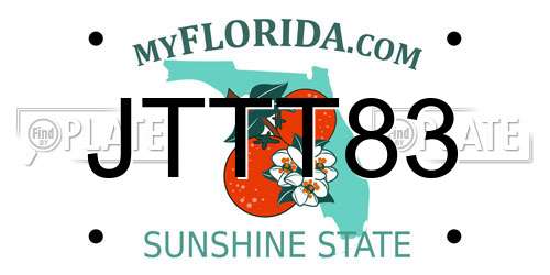 JTTT83 Florida License Plate