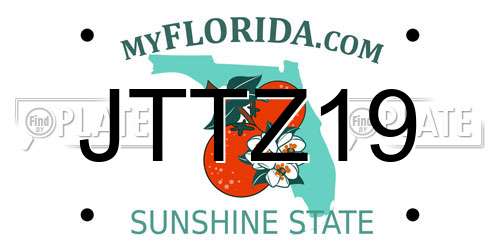 JTTZ19 Florida License Plate
