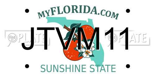 JTVM11 Florida License Plate