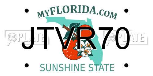 JTVR70 Florida License Plate