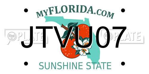 JTVU07 Florida License Plate