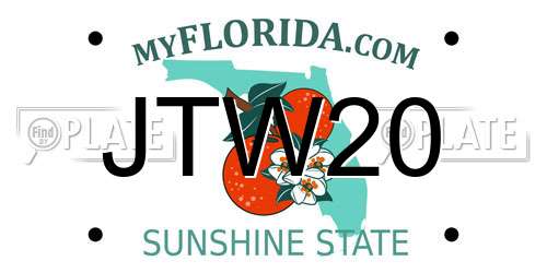 JTW20 Florida License Plate