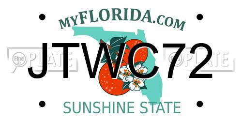 JTWC72 Florida License Plate