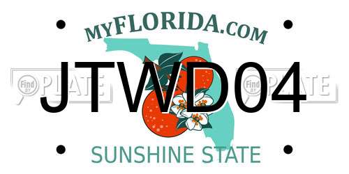 JTWD04 Florida License Plate