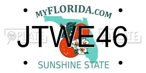 JTWE46 Florida License Plate