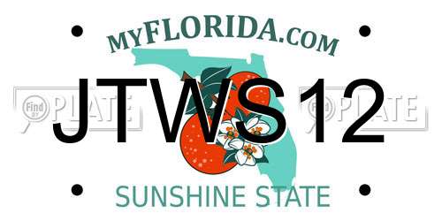 JTWS12 Florida License Plate