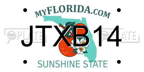 JTXB14 Florida License Plate