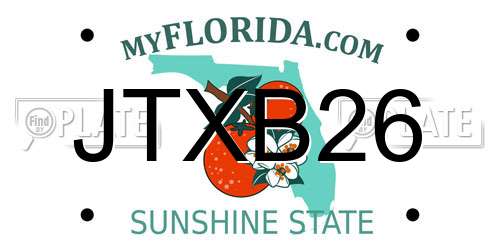 JTXB26 Florida License Plate
