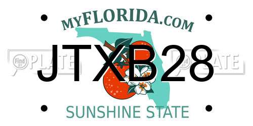 JTXB28 Florida License Plate