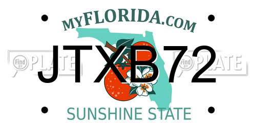 JTXB72 Florida License Plate