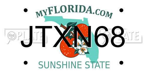 JTXN68 Florida License Plate