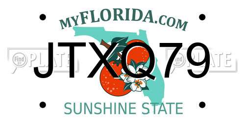 JTXQ79 Florida License Plate