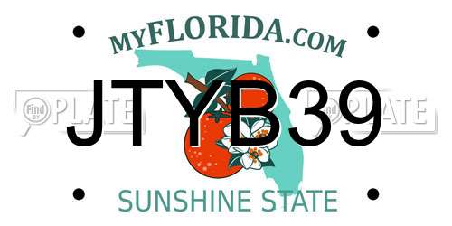 JTYB39 Florida License Plate