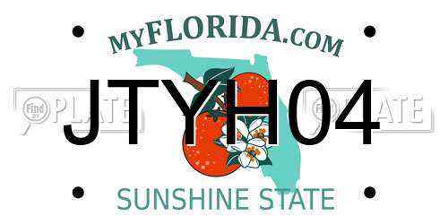 JTYH04 Florida License Plate