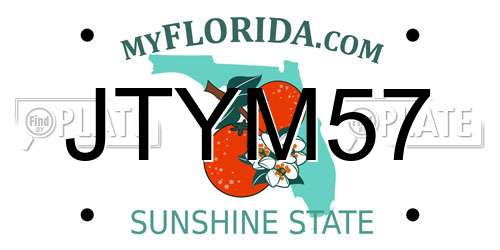 JTYM57 Florida License Plate