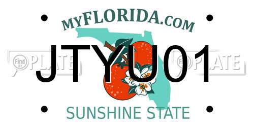 JTYU01 Florida License Plate