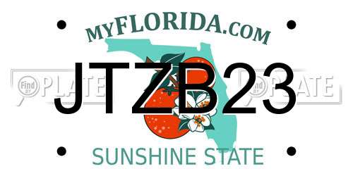 JTZB23 Florida License Plate