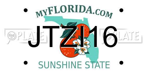JTZI16 Florida License Plate