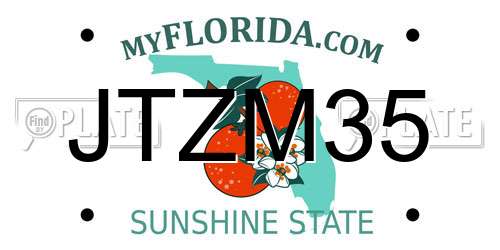 JTZM35 Florida License Plate