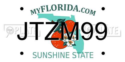 JTZM99 Florida License Plate