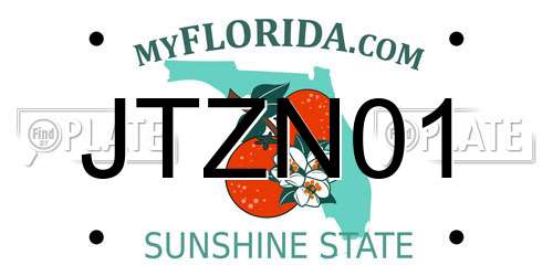 JTZN01 Florida License Plate