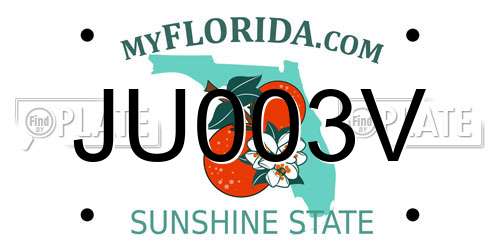 JU003V Florida License Plate