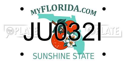 JU032I Florida License Plate