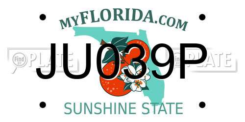 JU039P Florida License Plate