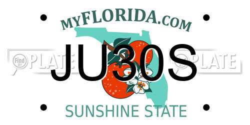 JU30S Florida License Plate