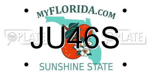 JU46S Florida License Plate
