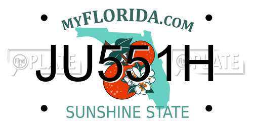 JU551H Florida License Plate
