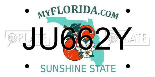 JU662Y Florida License Plate
