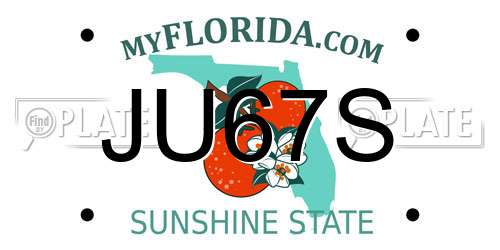JU67S Florida License Plate